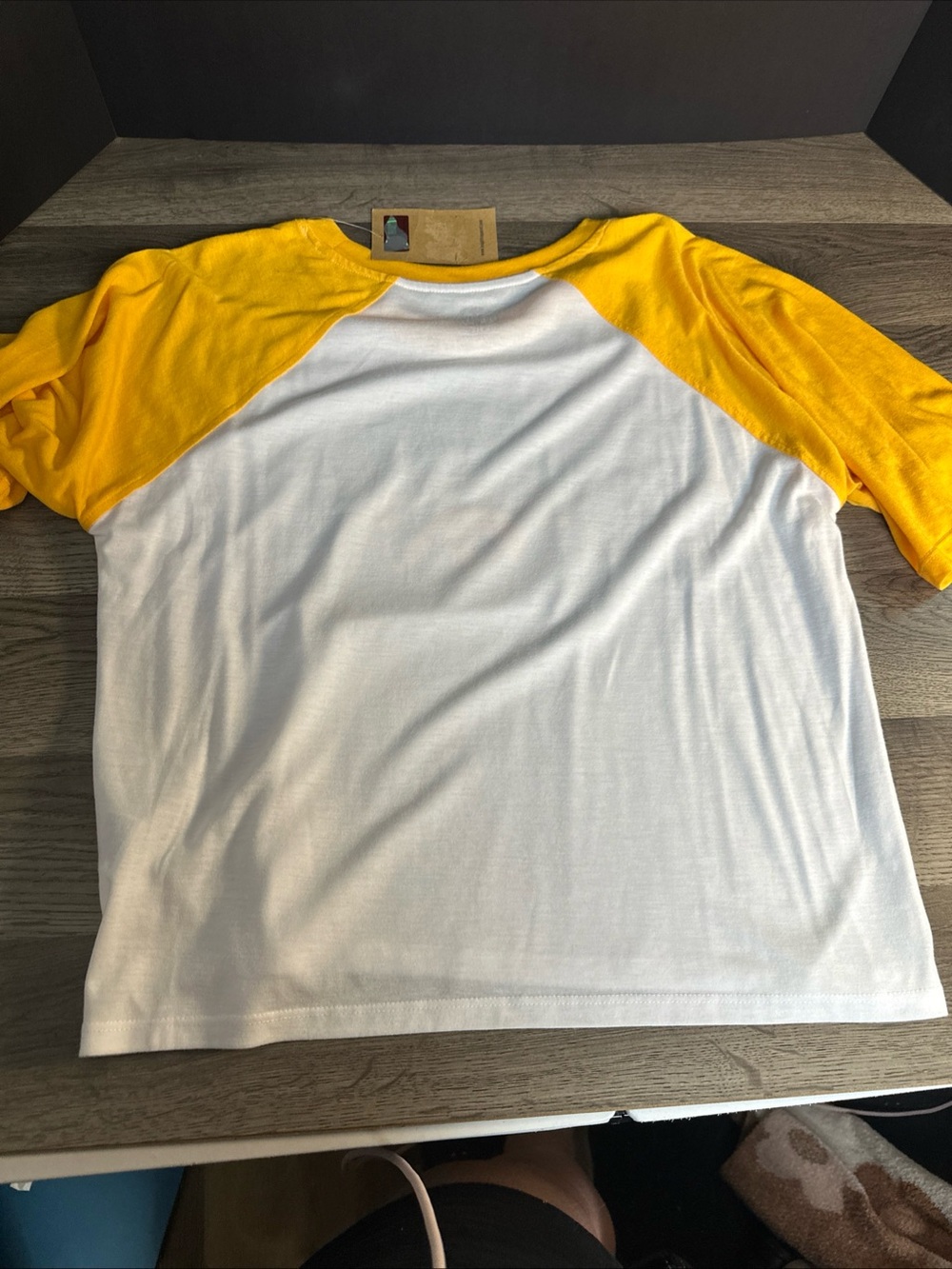 Rivalry Threads Iowa Hawkeyes Raglan Tee - White & Yellow - Picture 8 of 8